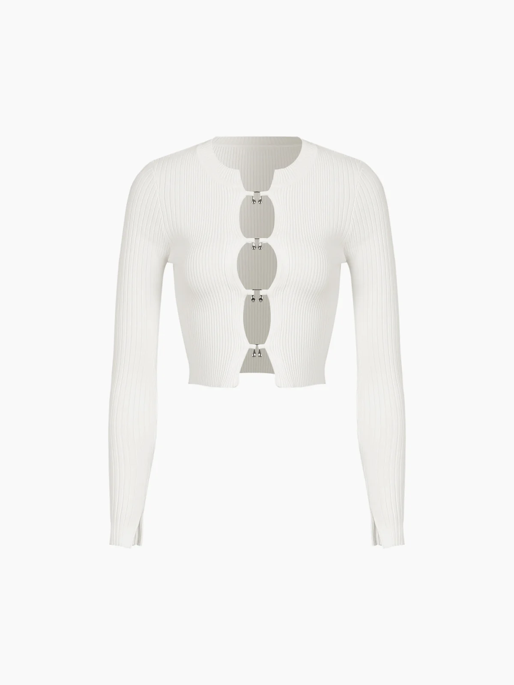 Sexy Split Art Silver Buckles Shirt