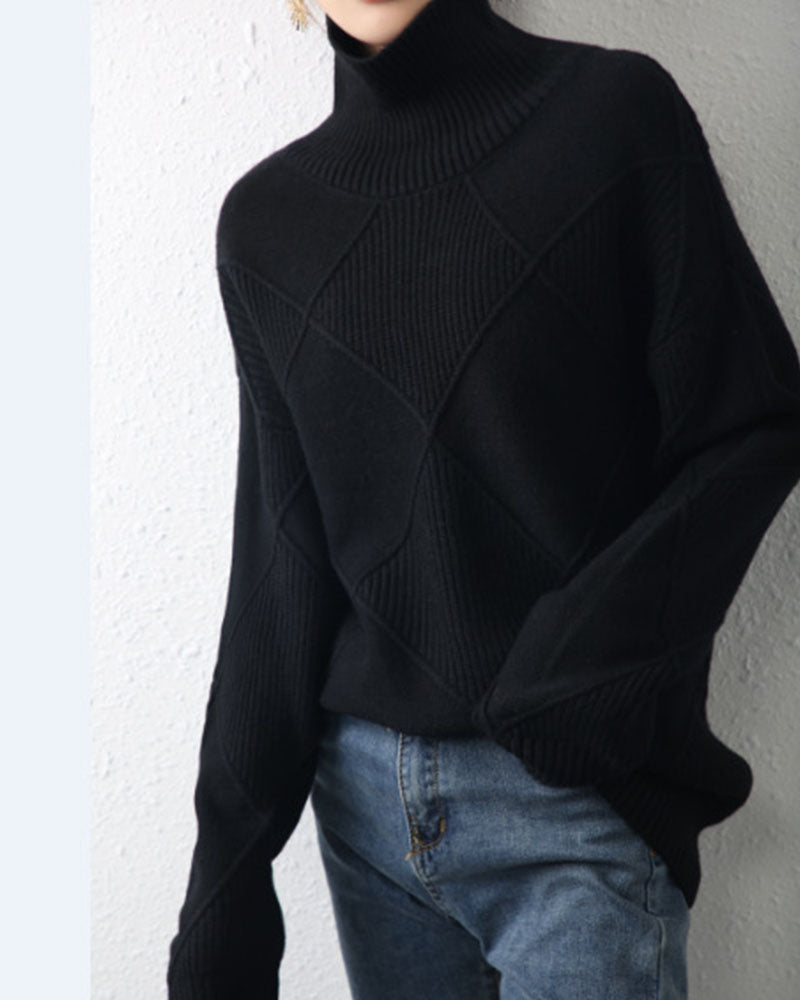 Thickened cropped slouchy loose sweater