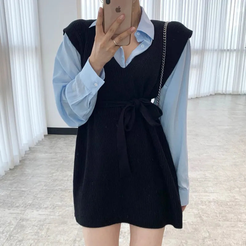 Chic V-Neck Knitted Loose Wool Vest