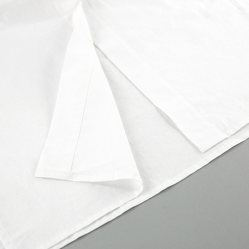 Leisure Versatile White Cotton Shirt