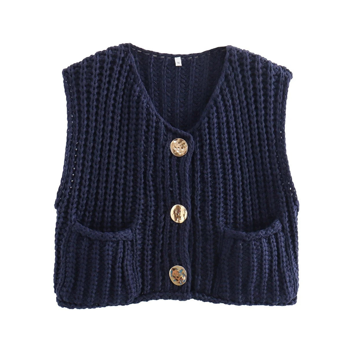 Stylish V-Neck Three-Button Sleeveless Waistcoat