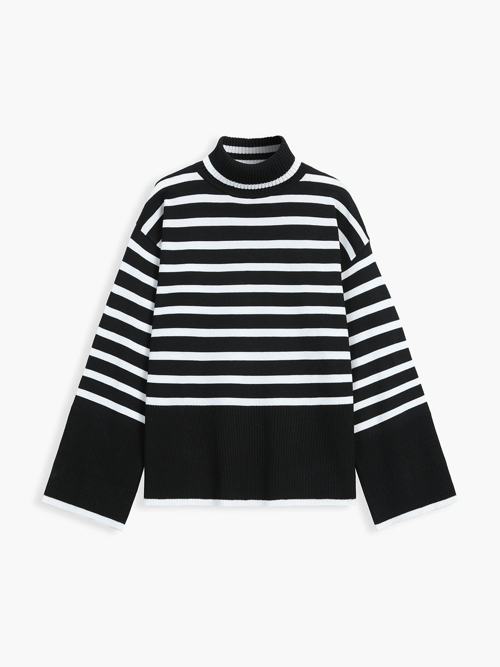 Parisian Stripe Mockneck Sweater