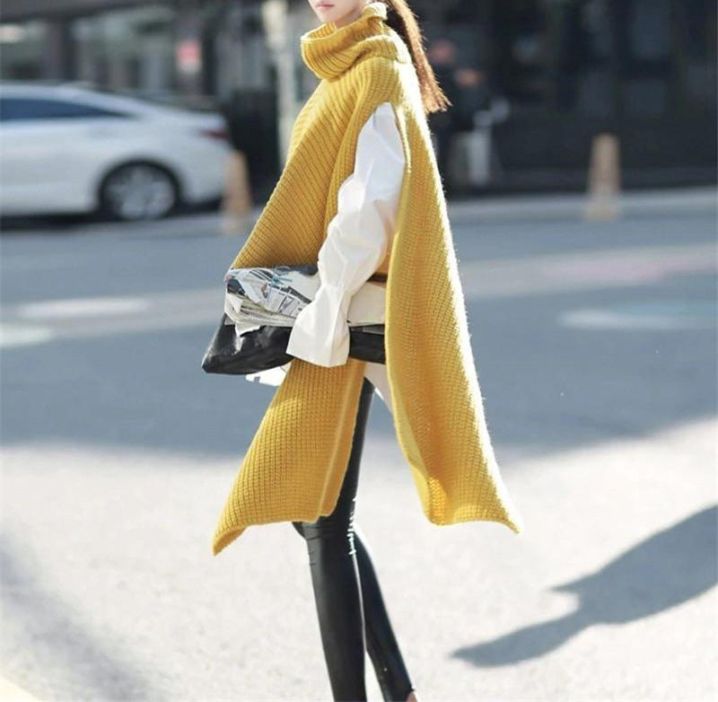 Fashion Week Irregular Sweater Cape