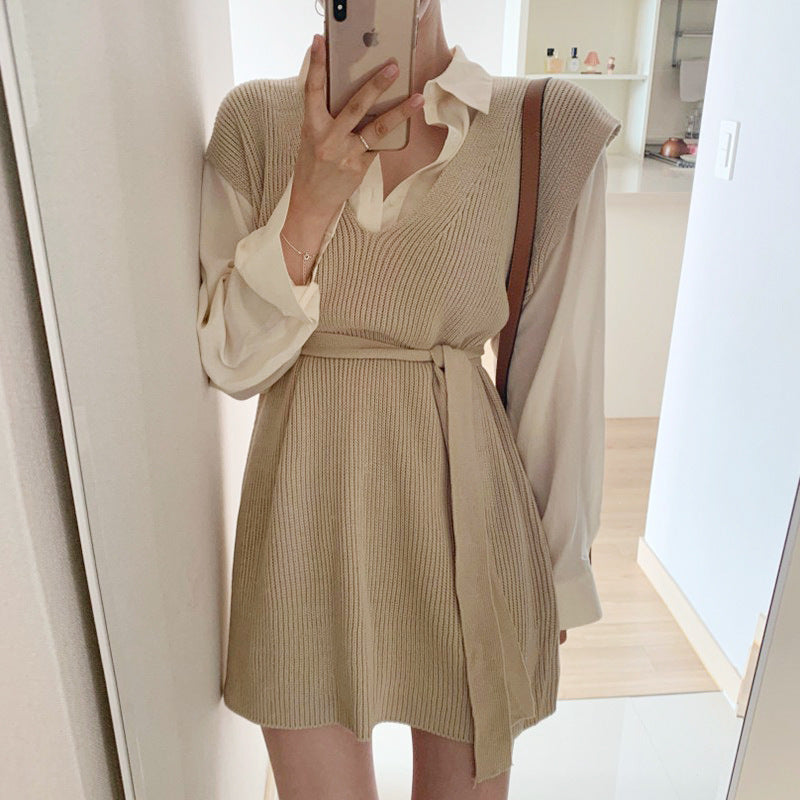 Chic V-Neck Knitted Loose Wool Vest