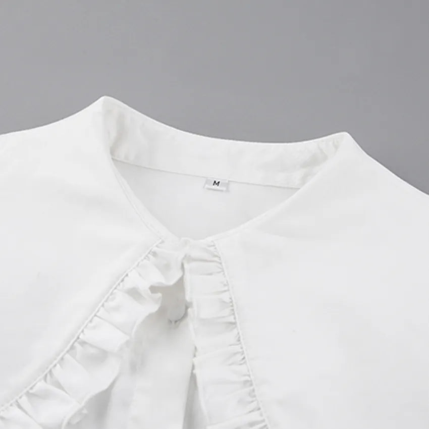 Classical Lapel Lantern Sleeves Shirt