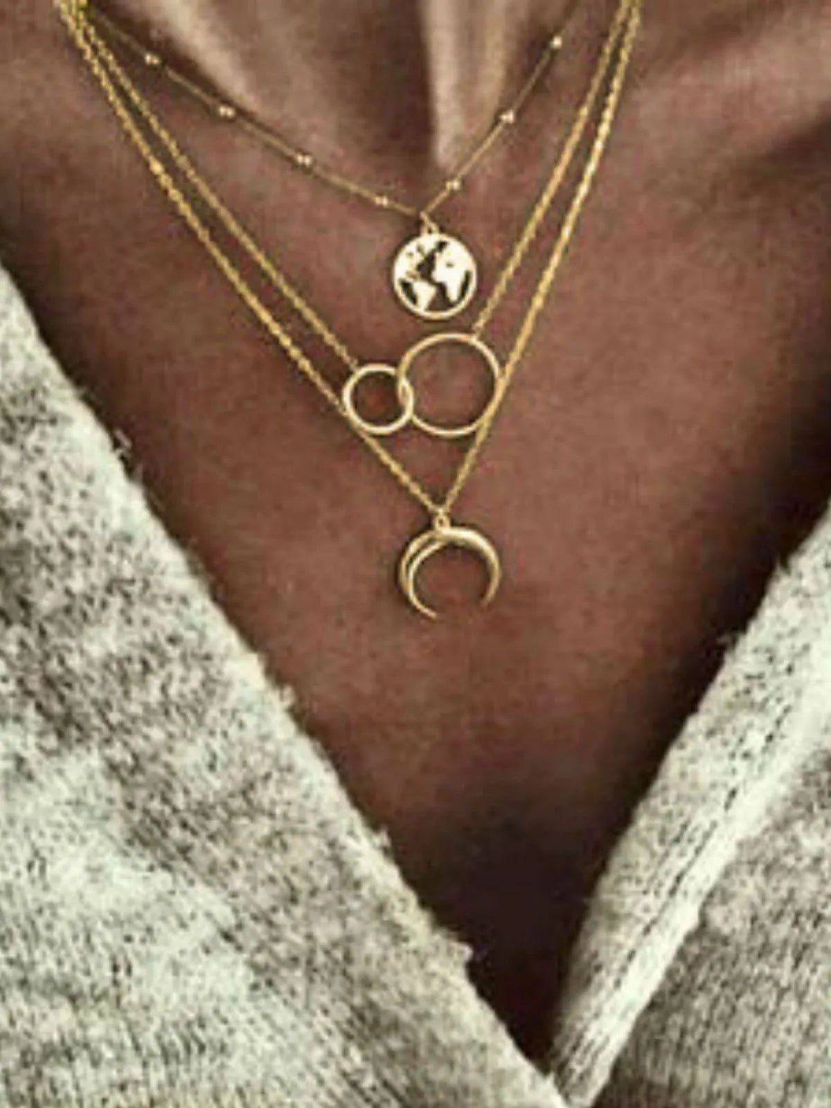 Women Alloy Multi-Layer Sliver Necklaces