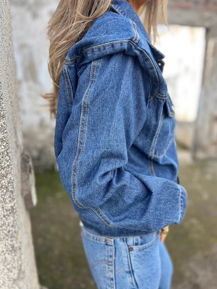 Denim Long Sleeve Jacket Coat