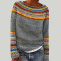 Colorful Stripped Printing Crew-neck Sweater
