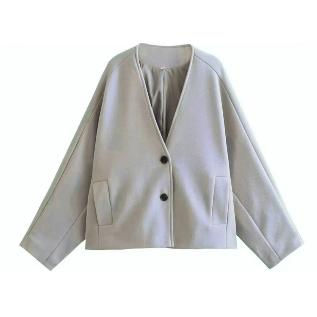 Stylish Wool Kimono Pocket Top