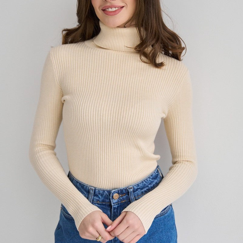 Women's Solid Color Turtleneck Sweater