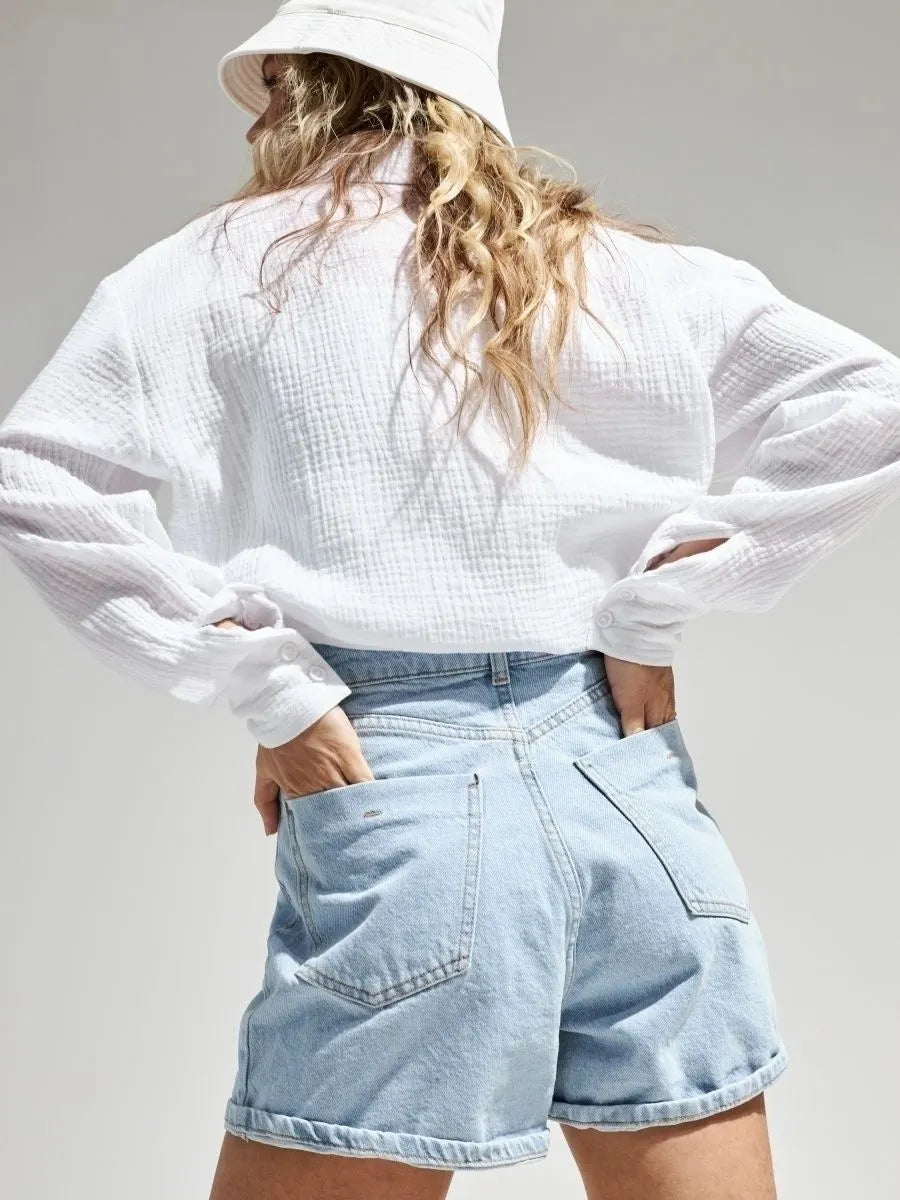 Women’s Leisure Vacation Style Cotton Shirt
