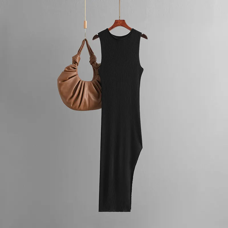 Stylish Irregular Slim Fit Temperament Vest Dress