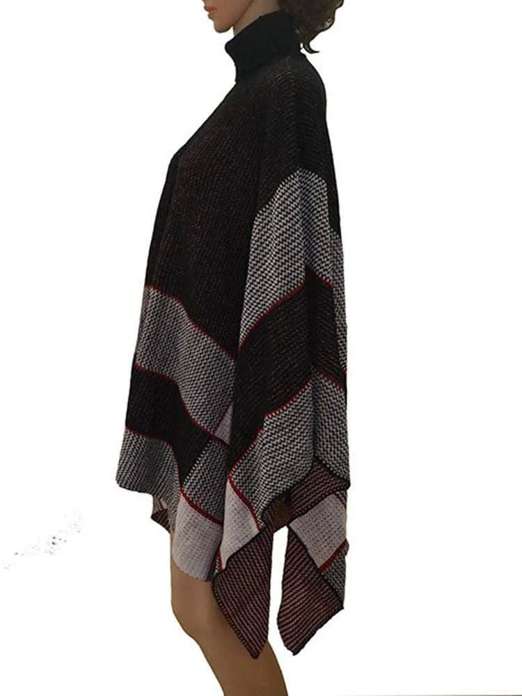 High Neck Straps Middle Length Women Cape