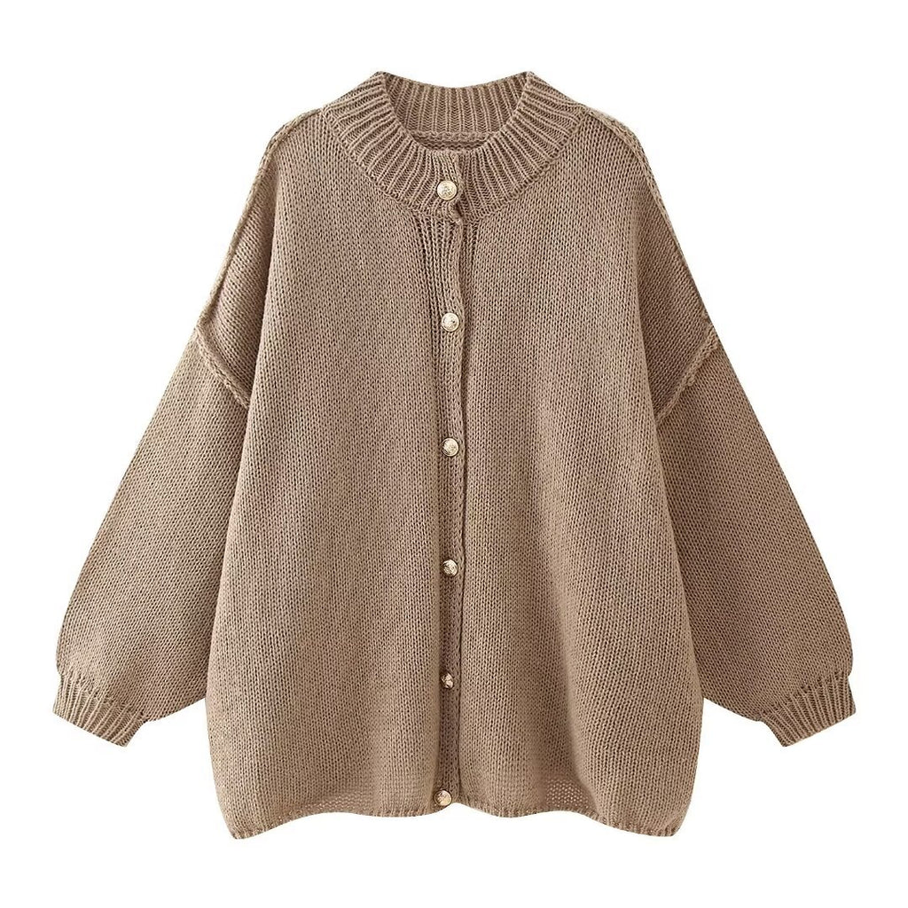 Stylish Solid Color Casual Bat-Sleeved Sweater Jacket