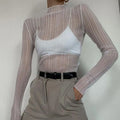 Sexy Mesh High -neck Tops