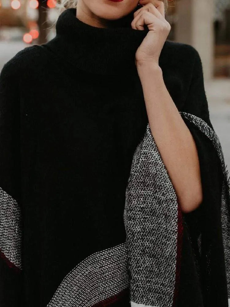 High Neck Straps Middle Length Women Cape