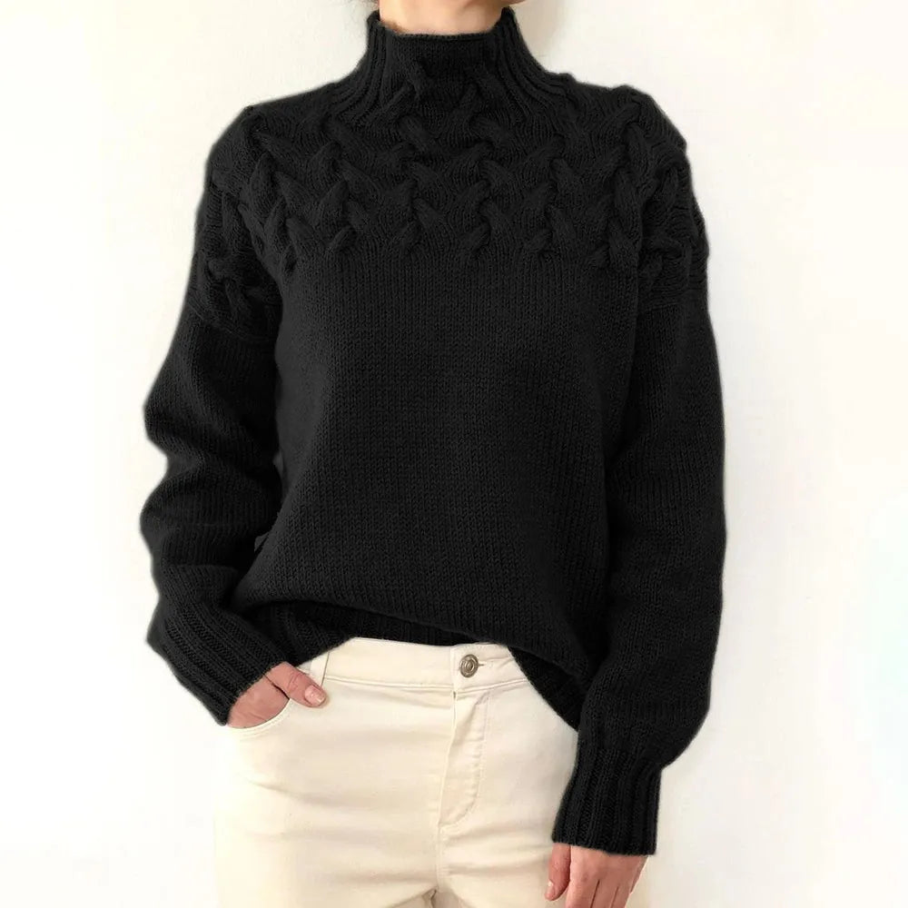 Casual Solid Color Turtleneck Sweater