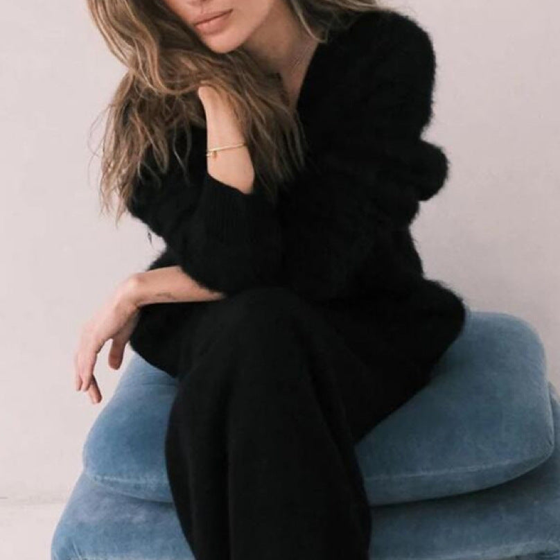 Stylish Loose Solid Color Cardigan Sweater