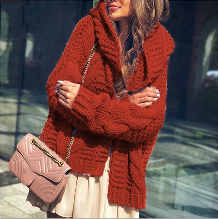 Pure Color Casual Fashion Loose Hooded Cardigan Sweater