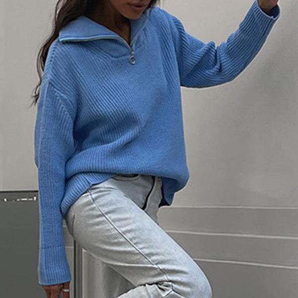 Stylish Loose Casual Solid Color Sweater