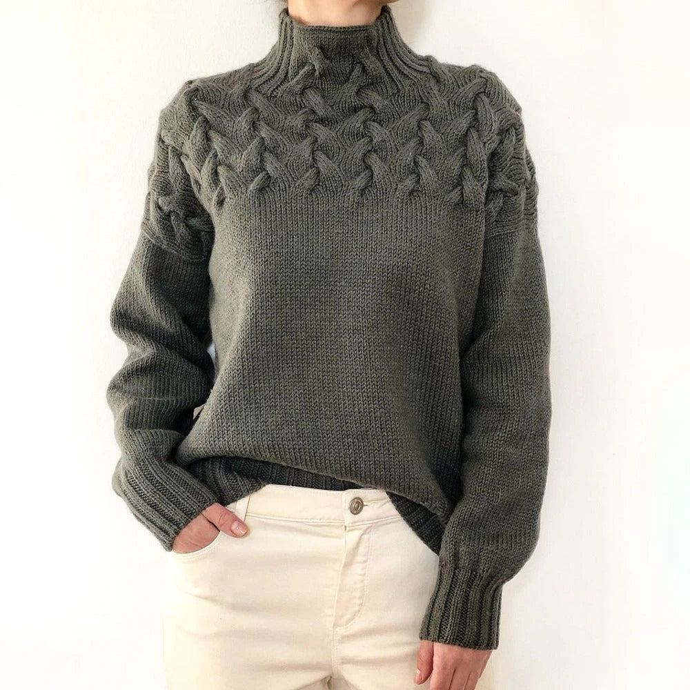 Casual Solid Color Turtleneck Sweater