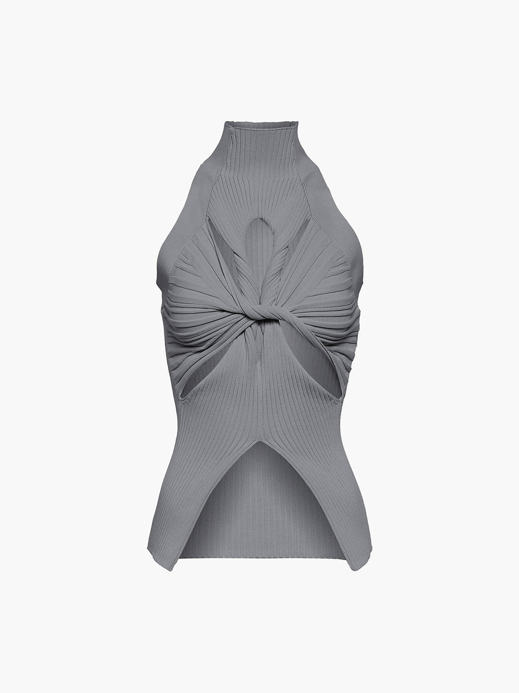 Twist Cutout Mockneck Rib Top