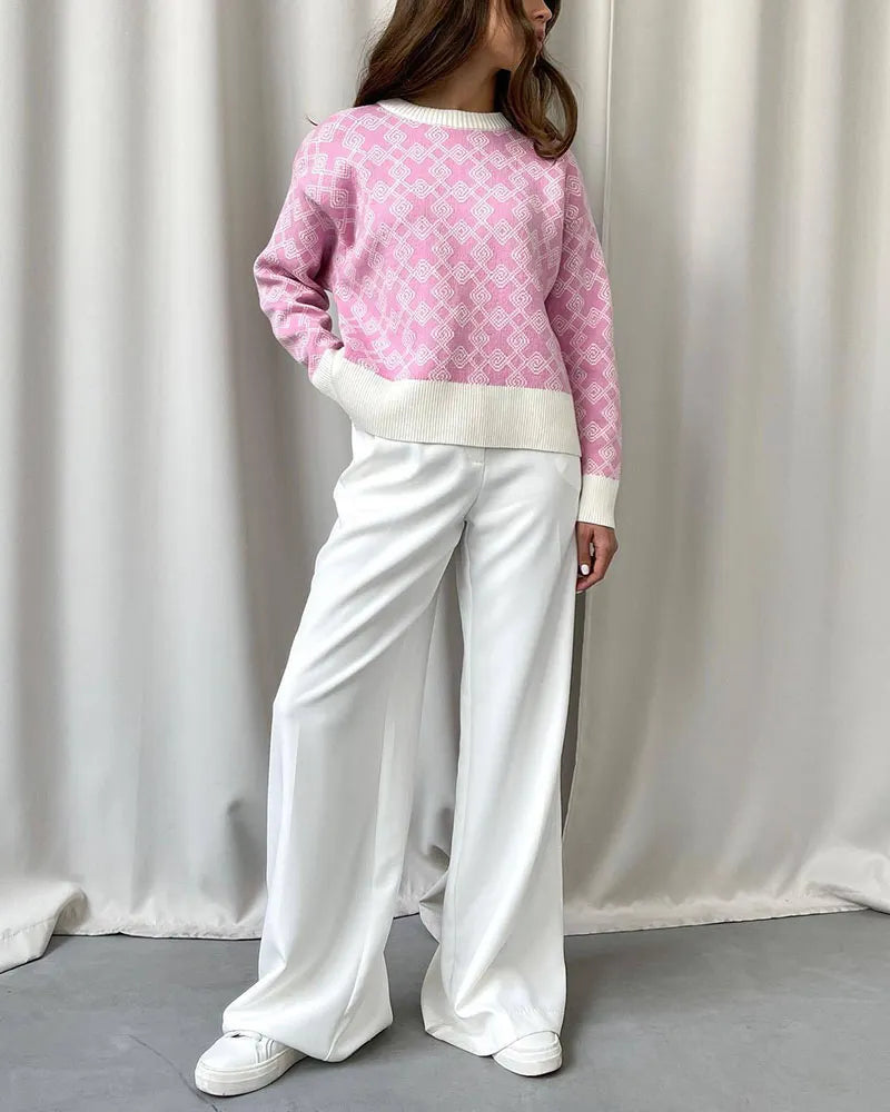 Chic on-trend jacquard sweater