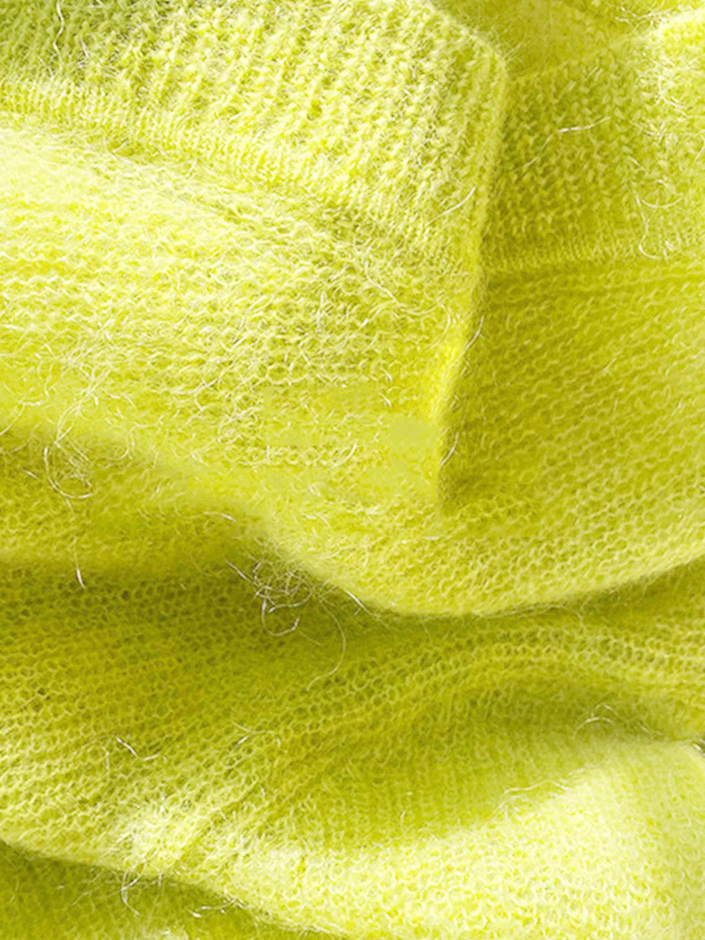 Lime Garden Furry V-Neck Sweater