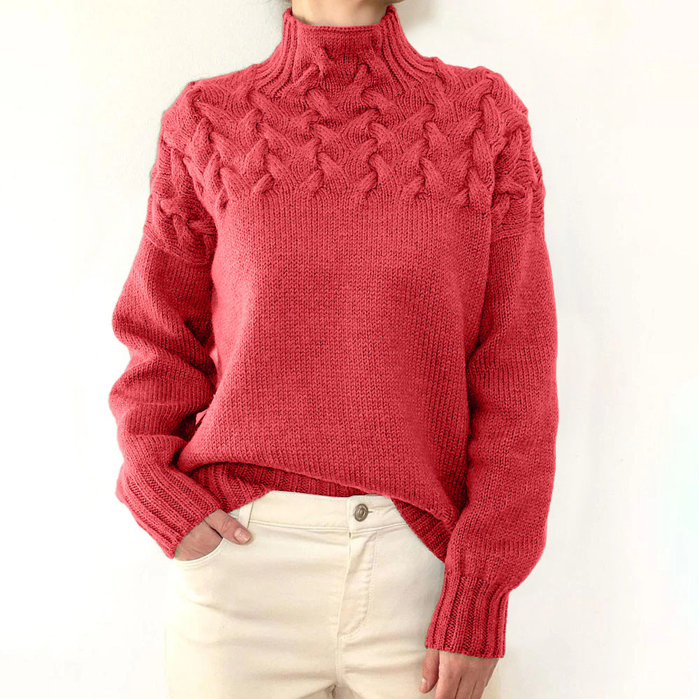 Casual Solid Color Turtleneck Sweater