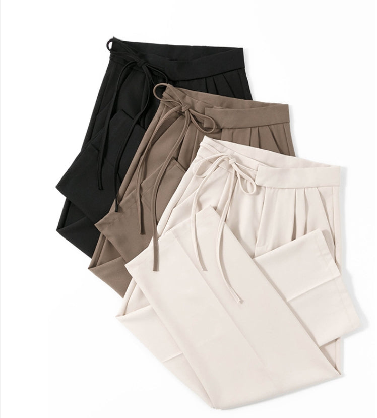 Tie Waist Flowy Wide Leg Pants