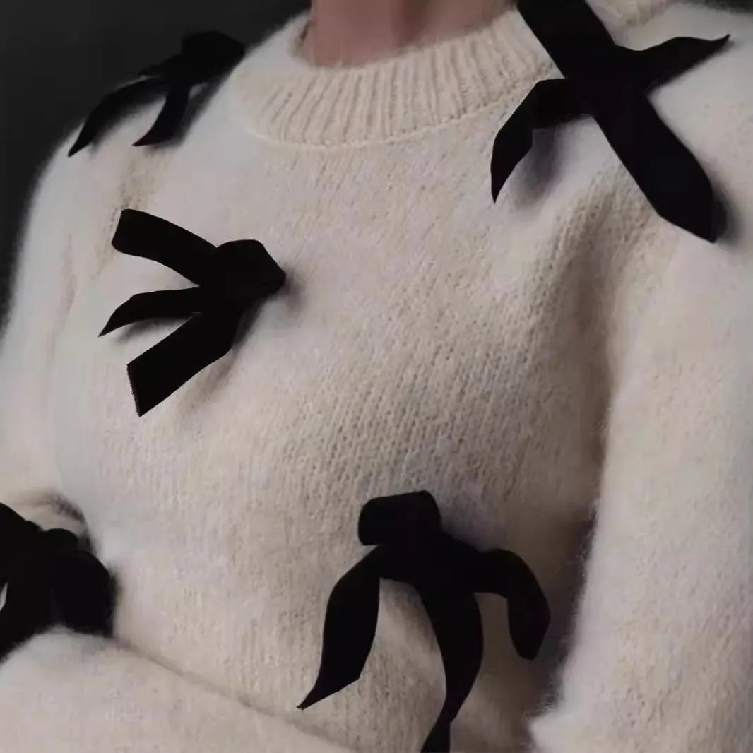Sweet Bowknot Long-sleeved Sweater
