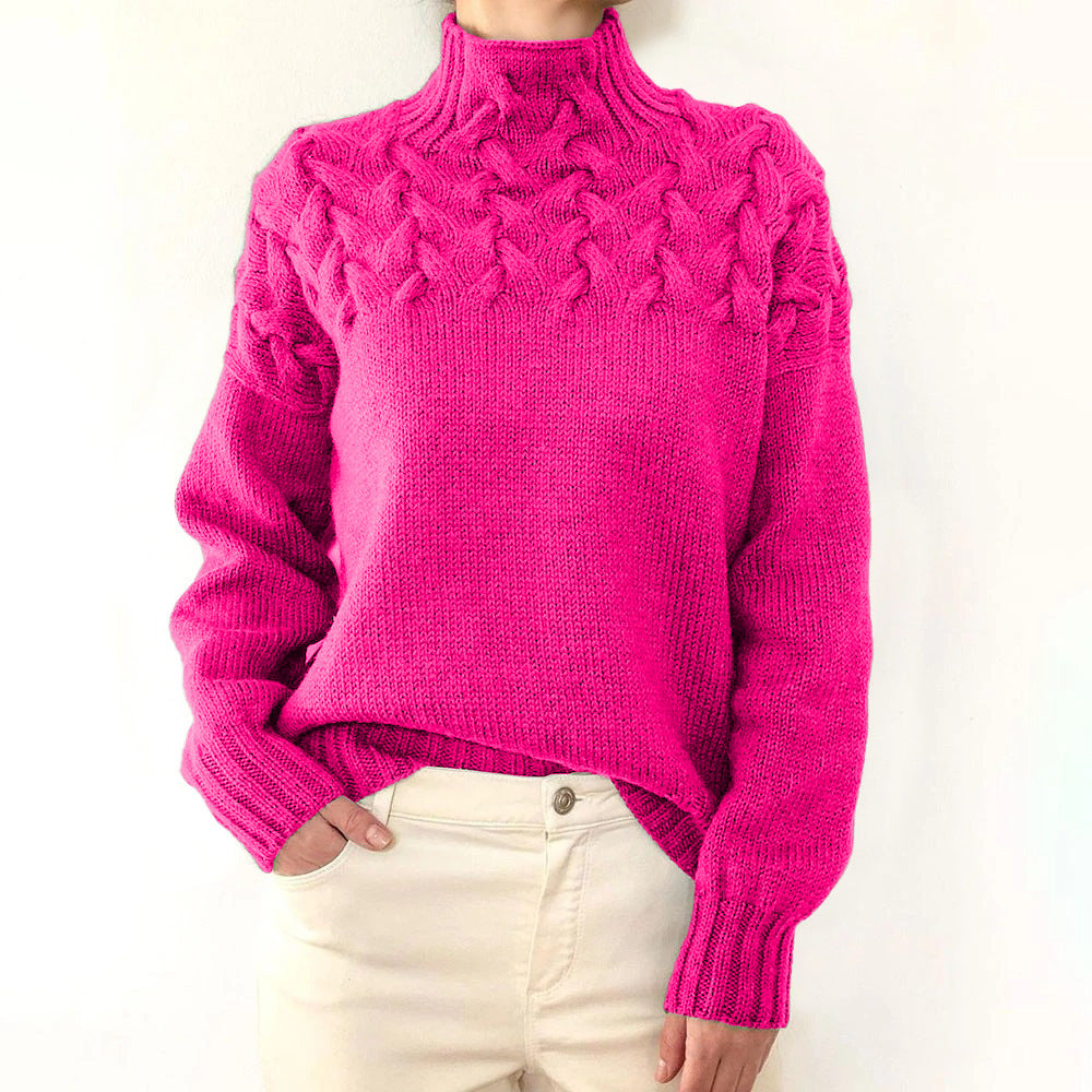 Casual Solid Color Turtleneck Sweater