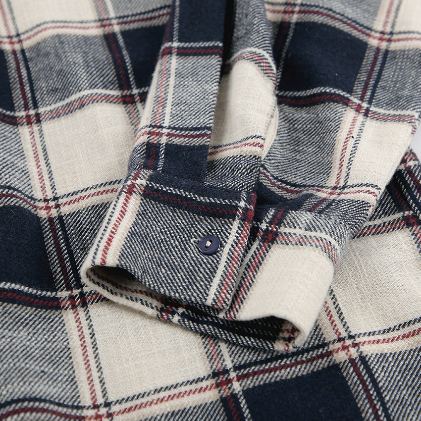 Simple Loose Plaid Shirt