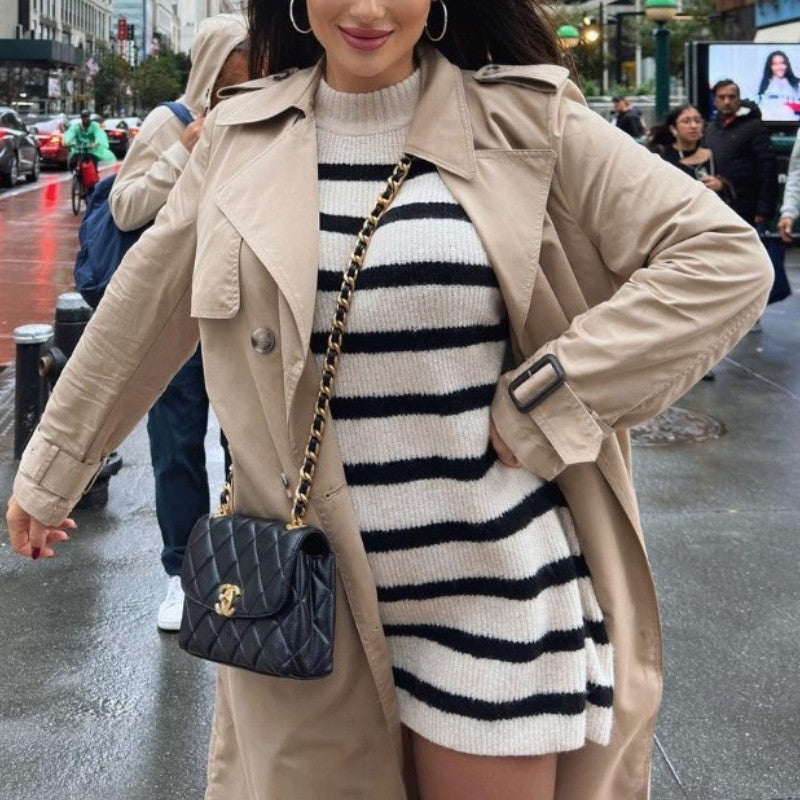 Casual Loose Striped Strip Knitted Dress