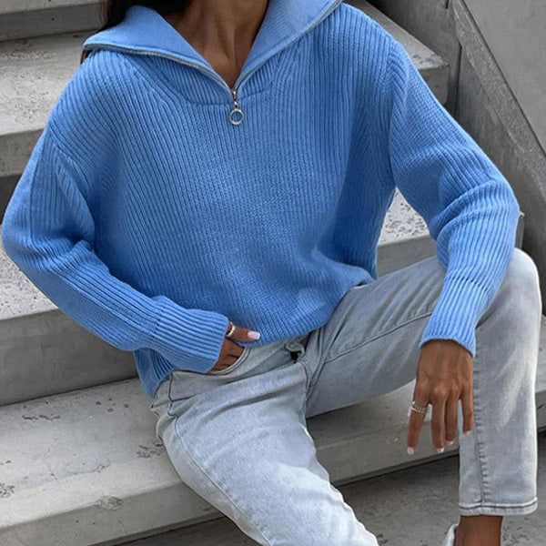 Stylish Loose Casual Solid Color Sweater