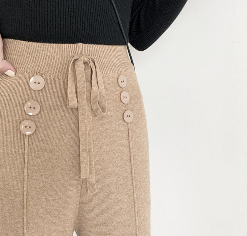 Autumn and winter loose knitted pants