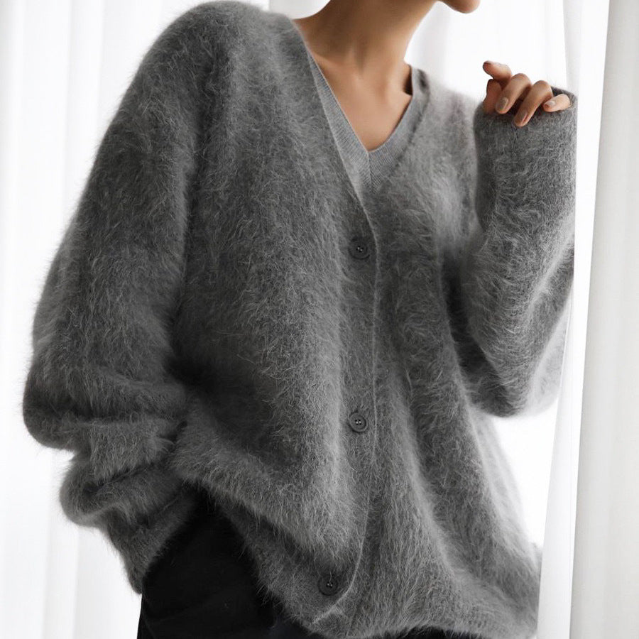 Stylish Loose Solid Color Cardigan Sweater