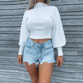 Casual Balloon Sleeve Turtleneck Sweater