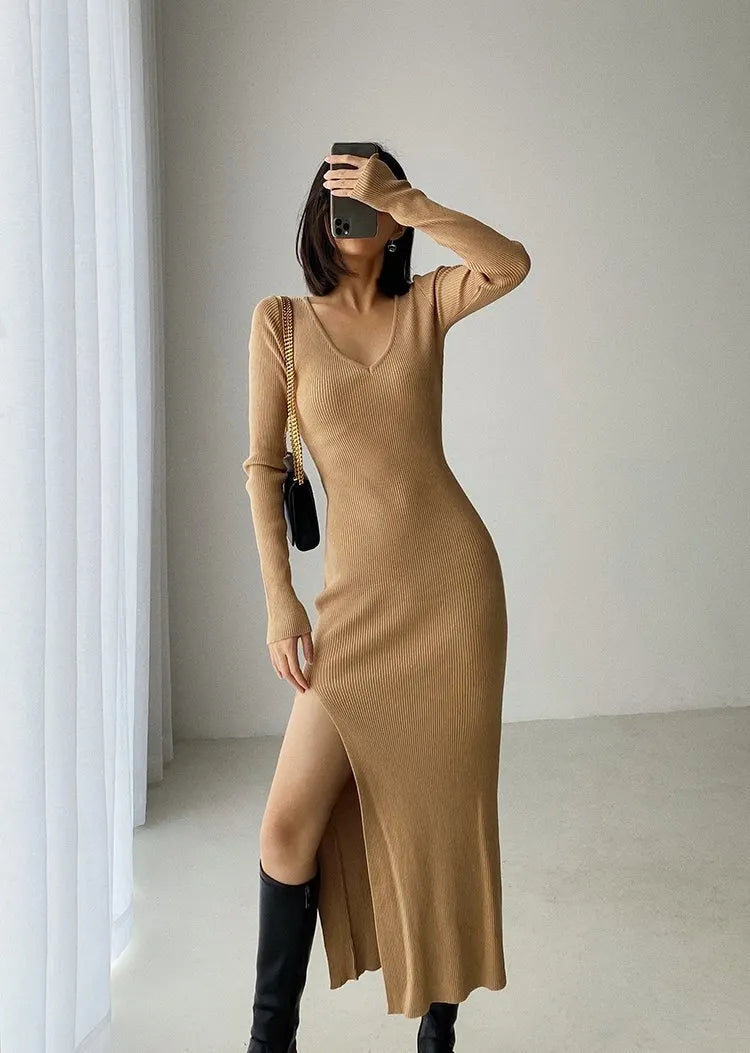 Casual Slim-Fit Kintted Dress