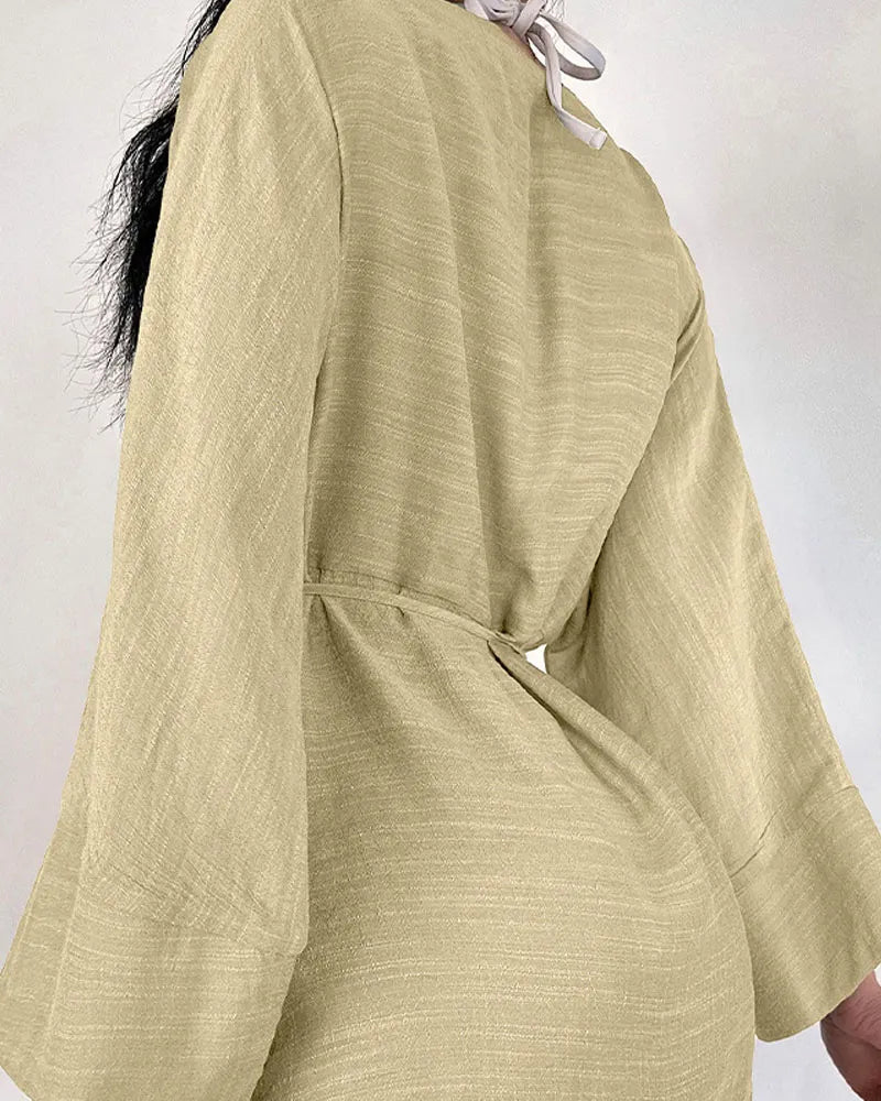 Vacation V-Neck Bikini Blouse