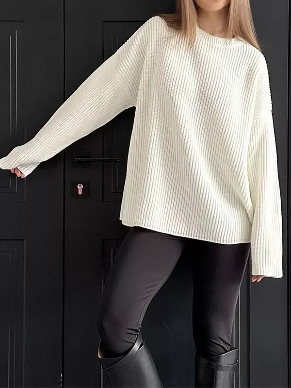 Casual Solid Color Loose Warm Sweater