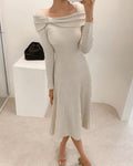 French Design Bow Minimalist Slim Dress