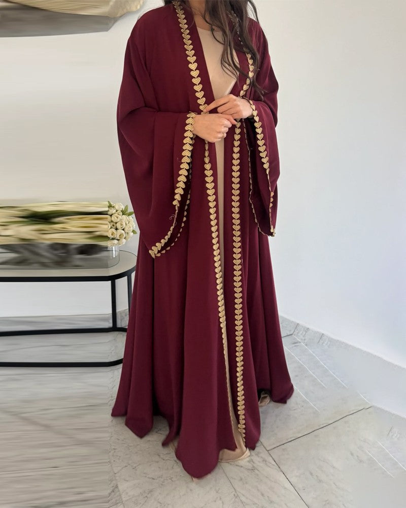 Elegant Dress & Love Robe Cardigan Two-Piece Set