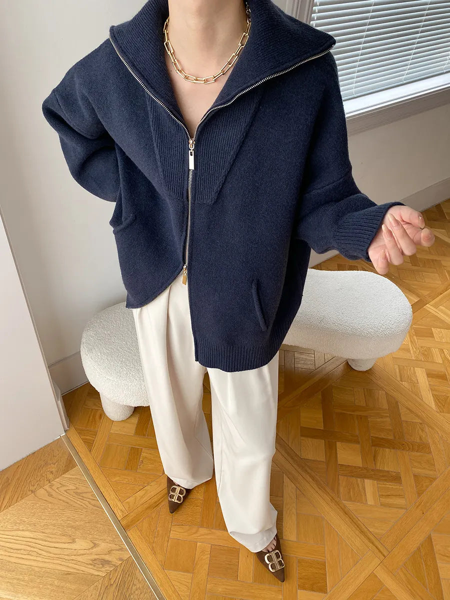 Oversized Open Collar Cardigan