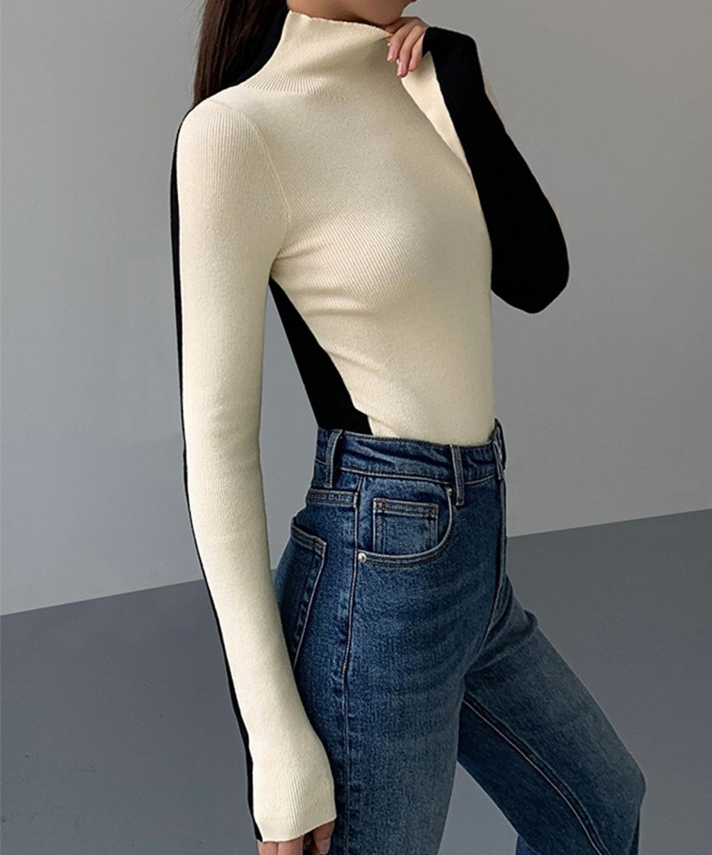 Women's High -necked Color Base Shirt