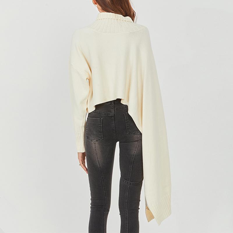 Turtleneck, Long-Sleeved, Single-Sleeved, Irregular  Cloak