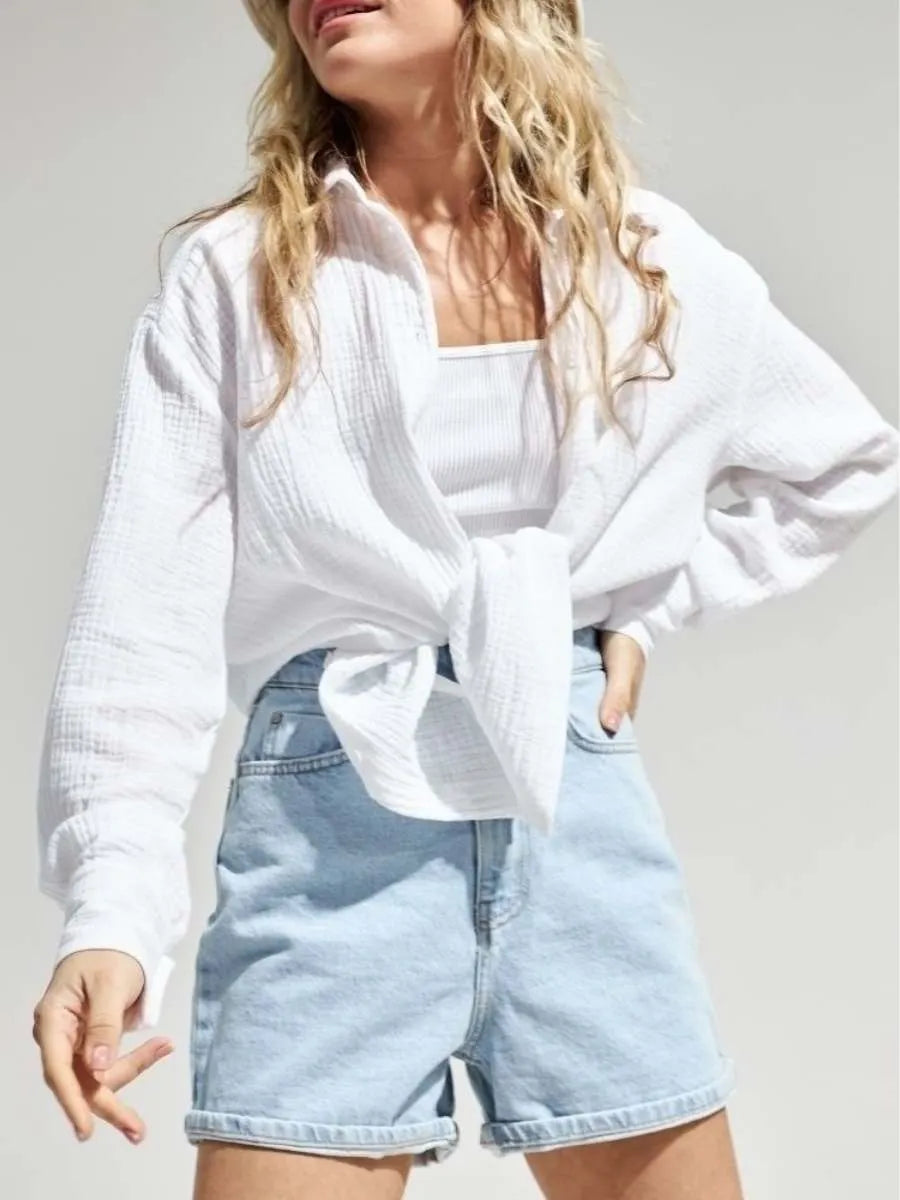 Women’s Leisure Vacation Style Cotton Shirt