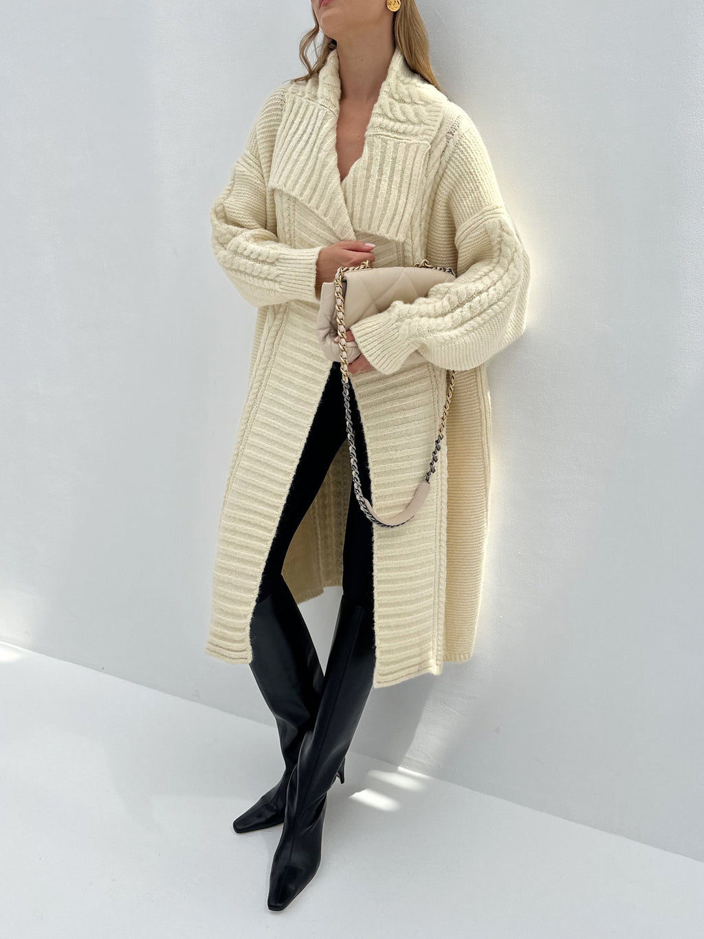 Nice And Clear Cable Knit Coat