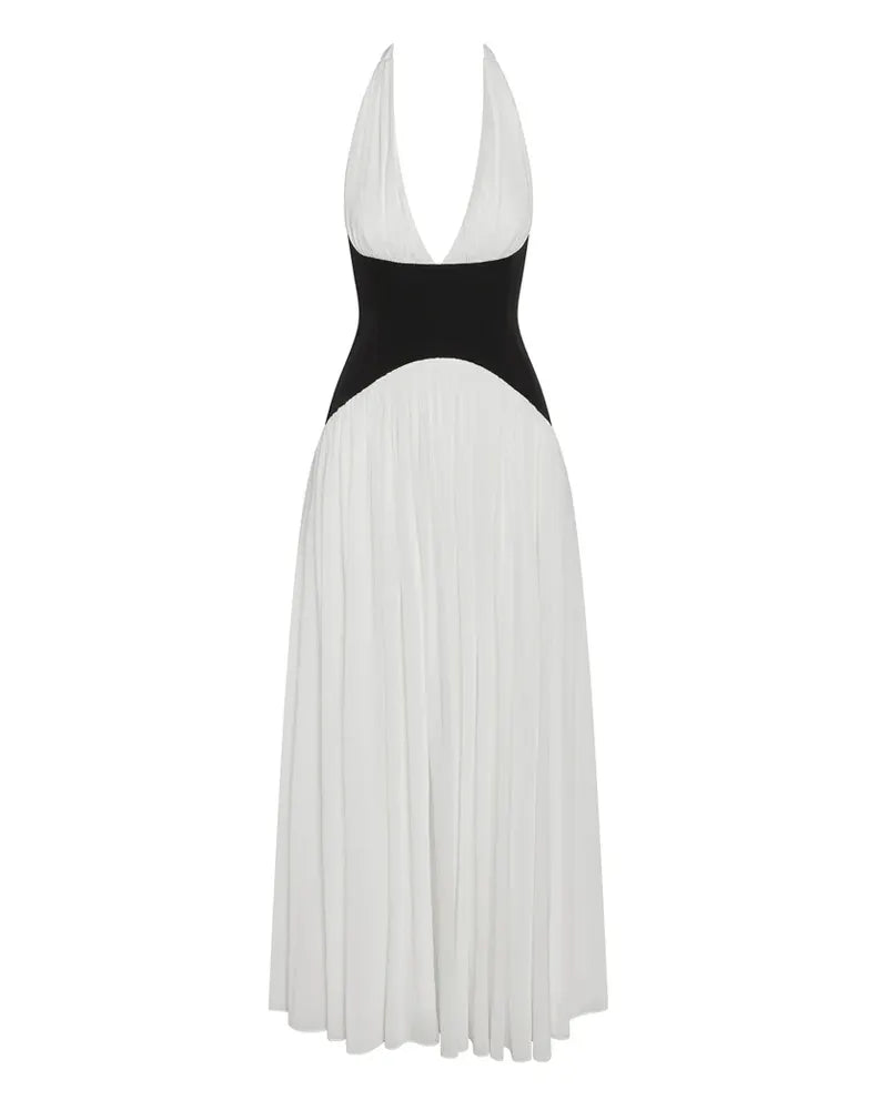 Fashion V-neck Contrast Dress