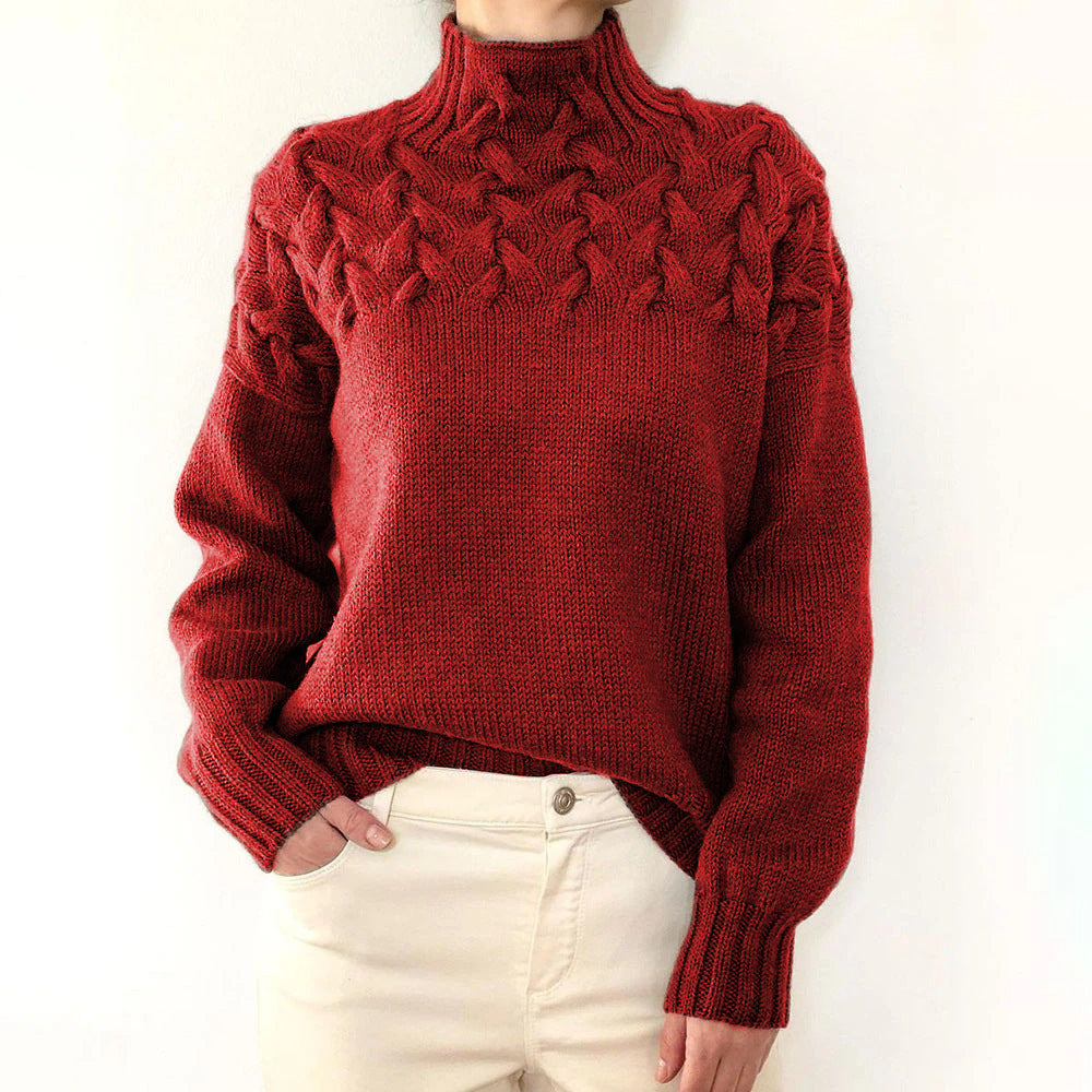 Casual Solid Color Turtleneck Sweater